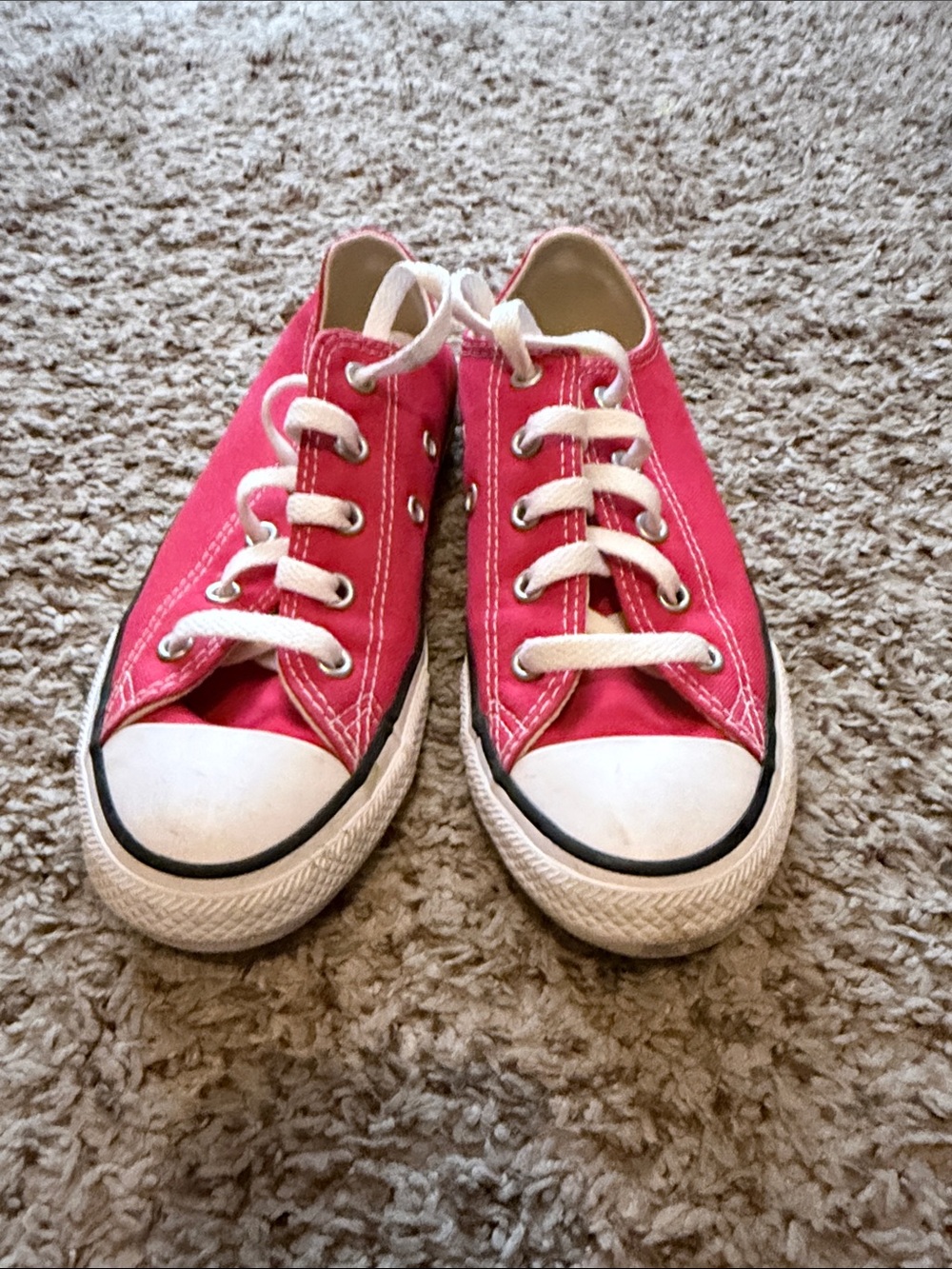 Converse Kids Low-Top Canvas Sneakers in Pink and White